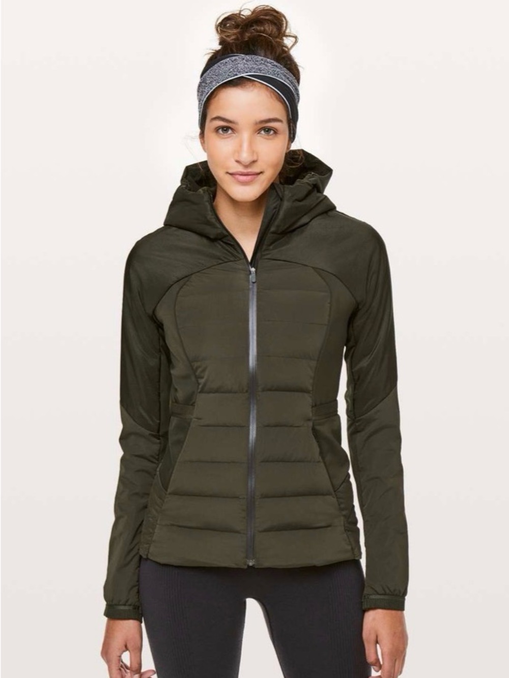 Lululemon Down For it All Olive Green Hooded Jacket Women’s Size 10